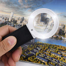 30x Handheld Magnifying Glass w/ 4LED Lights Illuminated Magnifier (White) Newly