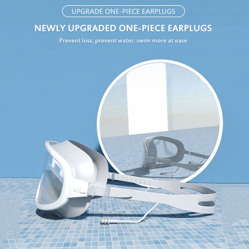 Swimming Glasses Waterproof Anti-fog Adults Diving Goggles (Clear White) Newly