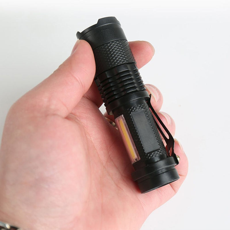 zoom USB Charging Zoomable Torch Lamp COB side light LED Glare Glashlight
