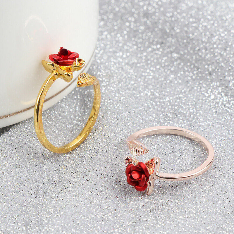Yarn Guides Finger Wear Rose Flower Shape Sewing Crochet Loop Knitting Ring