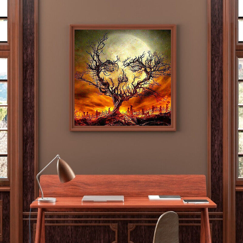 5D DIY Moon Dead Tree Full Square Diamond Painting Abstract Picture Wall Art Kit