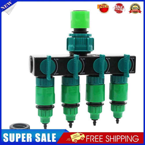 Garden Drip Irrigation 4 Way Tap Hose Pipe Splitter (with Quick Connector)