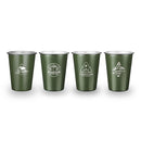 #A 350ml 4pcs Stainless Steel Water Mugs Camping Tableware Picnic Drinking Cups