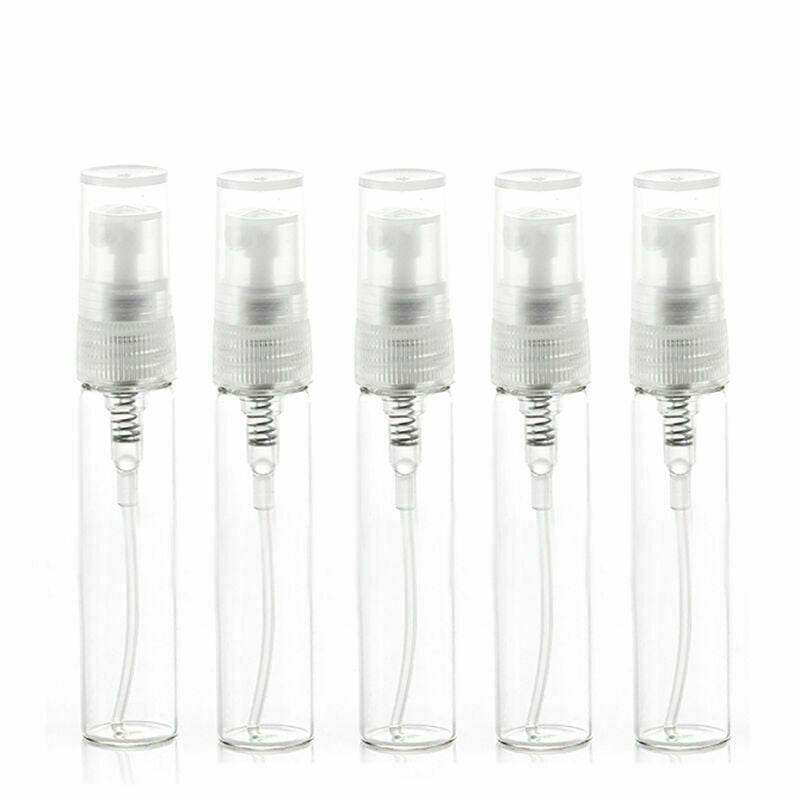12 X Mini Glass Transparent Small Empty Spray Bottle Atomize Makeup Perfume R1M1