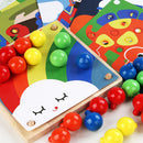 Mushroom Nail Puzzle Educational Didactical Intelligent Games DIY Flash Board