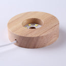 Crystal Orgonite Pyramid Lamp Base Decor Wooden LED Display Holder (White) Newly