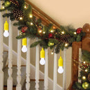 LED Hanging Light Bulb Battery Powered Colorful Pull Cord Bulbs (Yellow) Newly