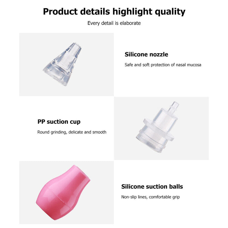 #A Pump Type Silicone Baby Nose Cleaner Vacuum Sucker Infant Kids Nasal Aspira