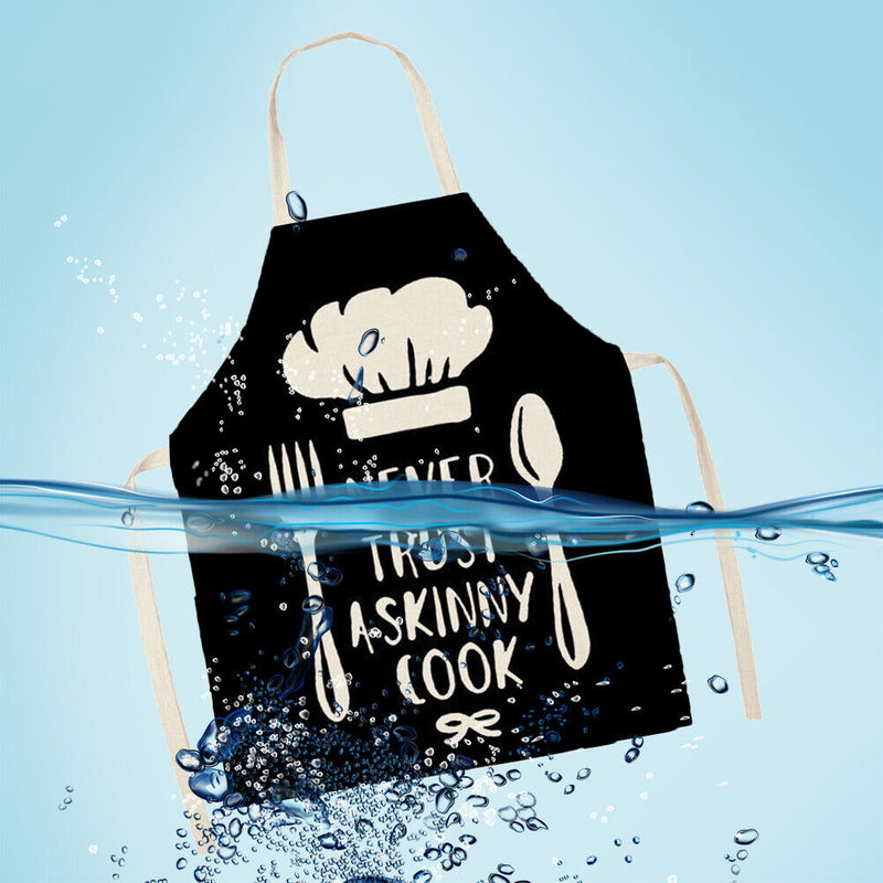 Kitchen Utensil Print Linen Apron Waterproof Home Cooking Bibs (82x68cm)