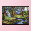 Full Cross Stitch 11CT DIY Forest House Printed Embroidery Craft Home Decorat