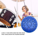 6 inch 11 Tune Musical Instrument Steel Tongue Drum for Beginner (Blue) Newly