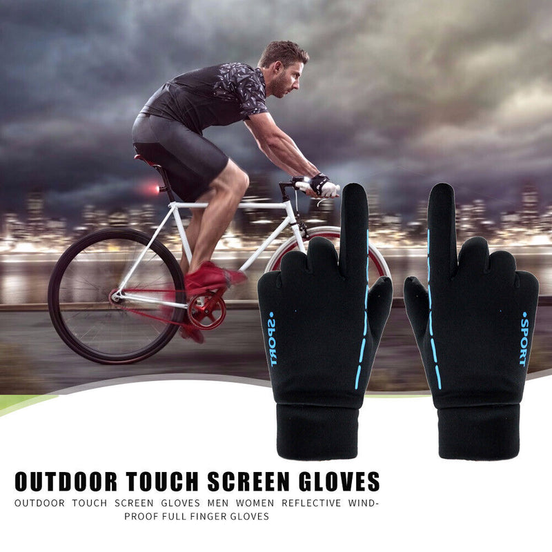 Windproof Touch Screen Gloves Outdoor Cycling Reflective Full Finger Gloves