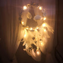 Flowers Clouds Feathers Dream Catcher LED Light Chain Bedroom Hanges Pendants