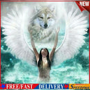 Diamond Painting Kits Full Round Angel and Wolf DIY Wall Arts Home Decor