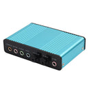 USB 6 Channel 5.1 External Optical Audio Sound Card for Notebook PC(Blue) Newly