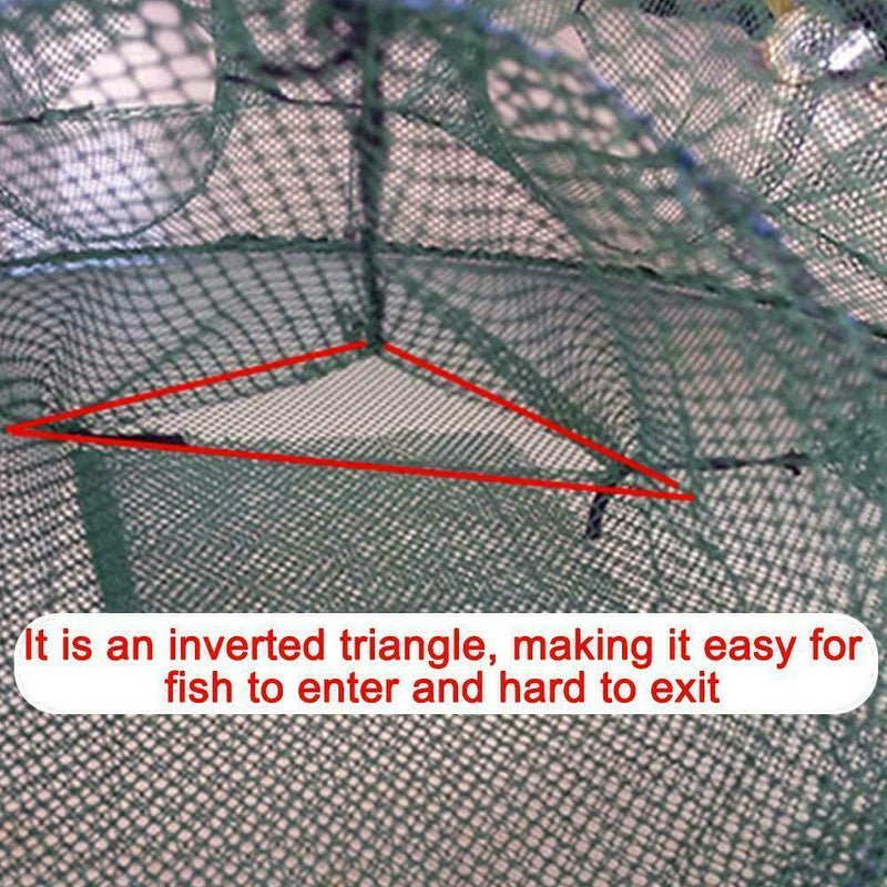 Automatic Fishing Net Trap Cage Round Shape Open For Crab Crayfish Lobster U0V2