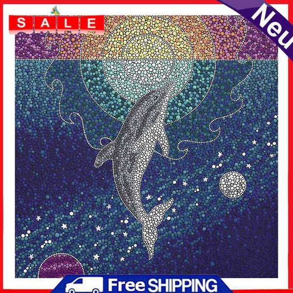 5D DIY Full Special Shaped Drill Diamond Painting Dolphin Animal Art Hanging
