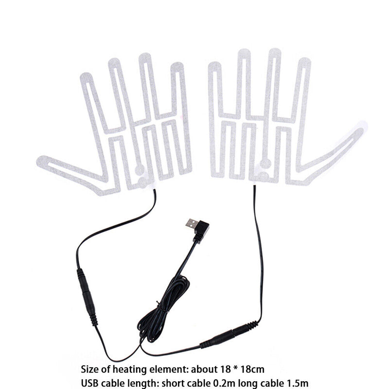 1 Pair 5V Carbon Fiber USB Gloves Heated Pads Winter Thermal Handheld Warm Heater