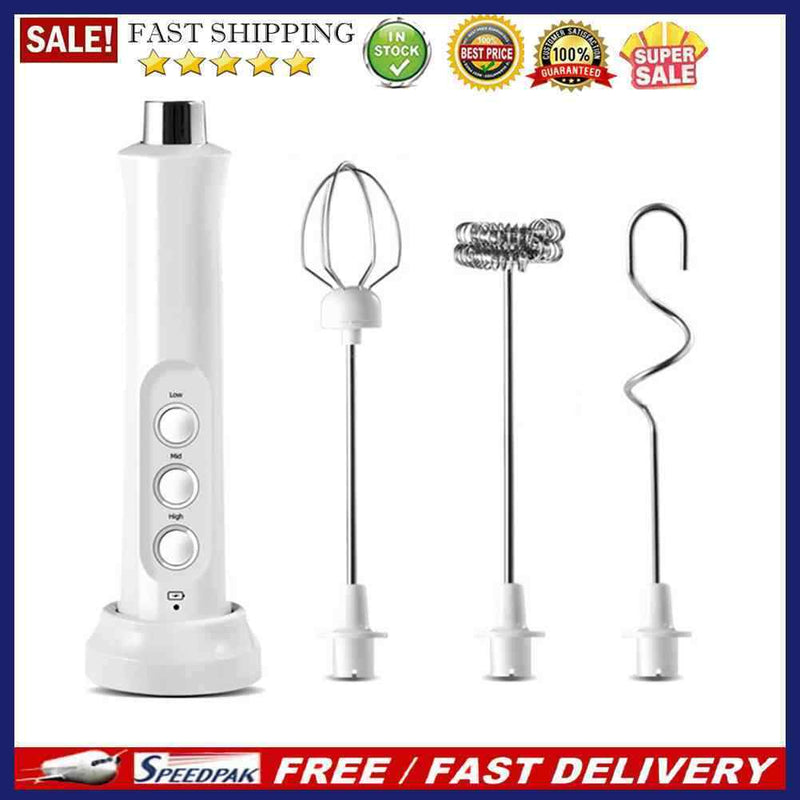 Rechargeable Milk Frother Electric Food Mixer Coffee Foamer Handheld Blende