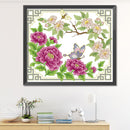 Partial Embroidery Flower Butterfly 14CT Printed Cross Stitch Cotton Kit Decor
