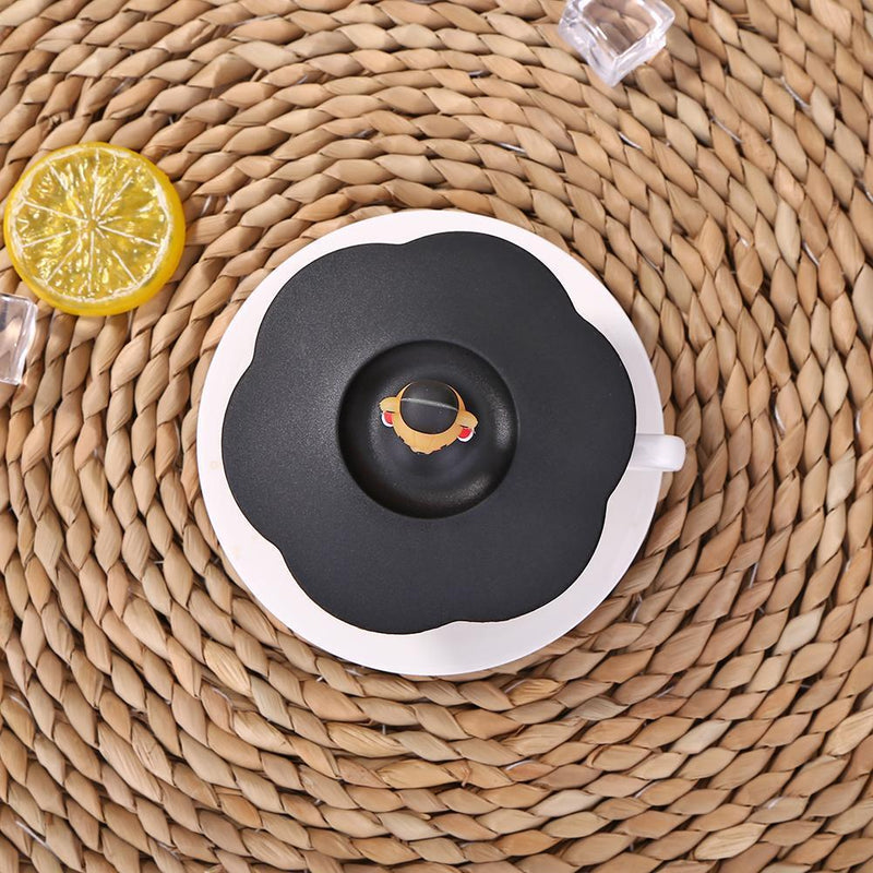 5pcs Silicone Cup Cover Heat-resistant Leak Proof Cartoon Lid (Bear)