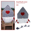 Christmas Chair Covers Plush Santa Love Heart Pointed Hat Cover (Grey)