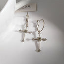 Woman Jewelry Party Accessories Diamante Cross Earrings Stud Earrings Dangle