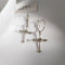 Woman Jewelry Party Accessories Diamante Cross Earrings Stud Earrings Dangle