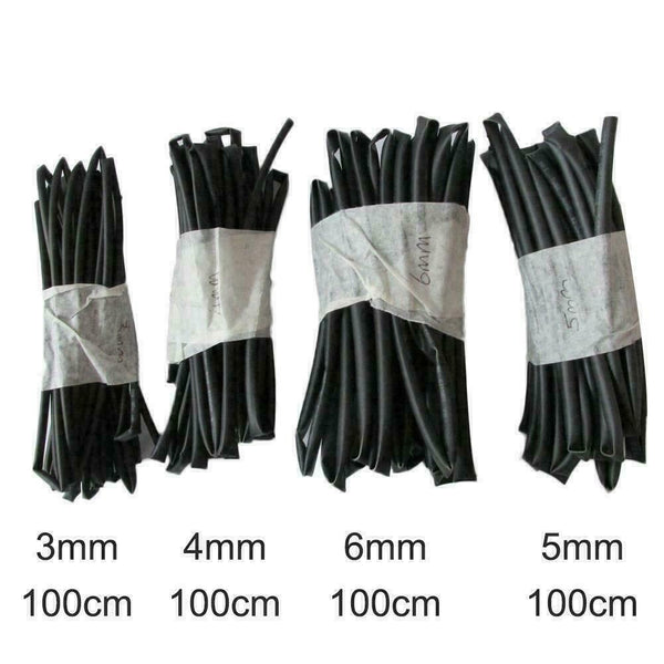 4 x 1 meter lenghts heat shrink tubing 3mm 4mm 5mm Q9D3 /Set 6mm B9N1