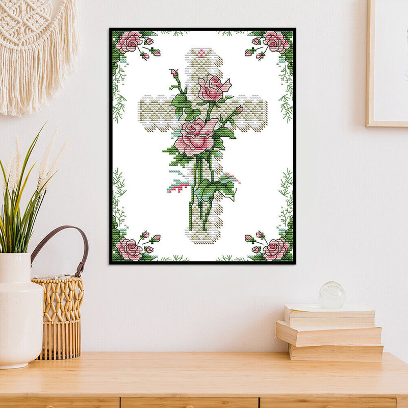 DIY Heart of Rose Partial Embroidery Set Canvas Artworks Home Wall Decorations