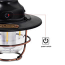 Retro LED Lanterns Hanging Emergency Outdoor Tent Camping Light (Black)