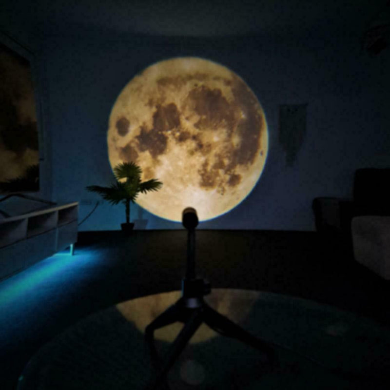 LED EARTH MOON Projector Lamp Night Light Home Bedroom Decor Projection Q1V8