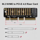 SSD M.2 NVME to PCI-E 4.0 X4 Riser Card PCI-Express X4/X8/X16 M Key Adapter