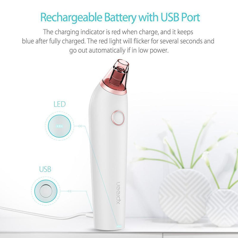 Facial Pore Vacuum Suction Blackhead Remover Face Acne Cleansing Cleaner