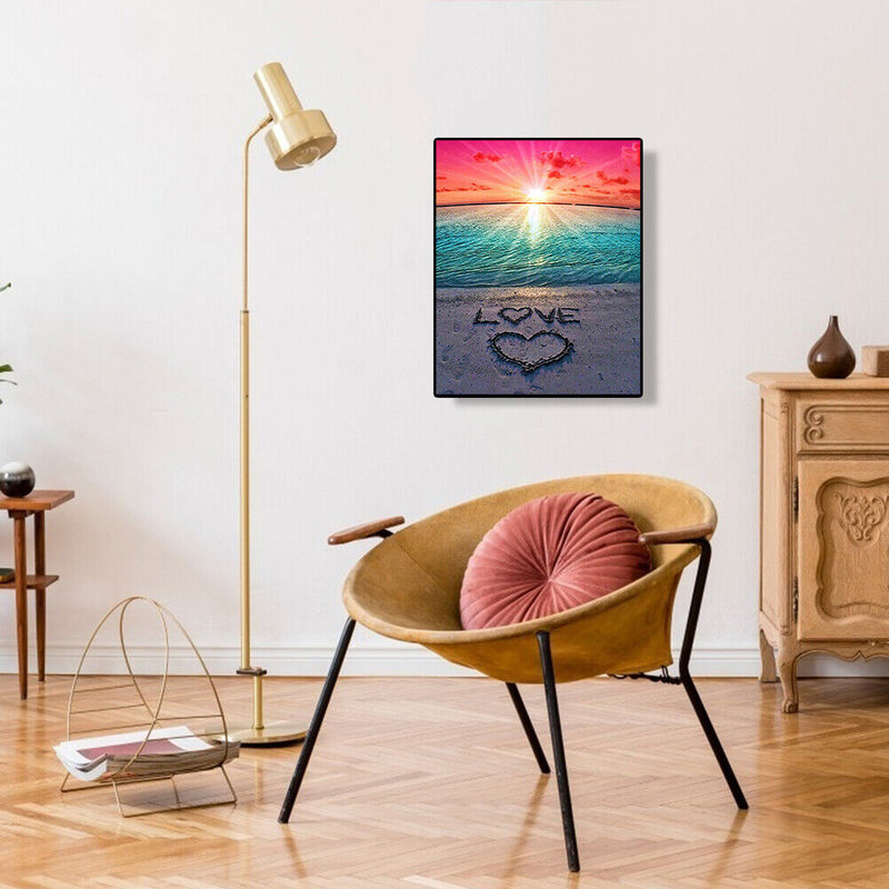 Oil Painting By Number Kit Seaside Scenery Canvas Modern DIY Hand Paint Drawing