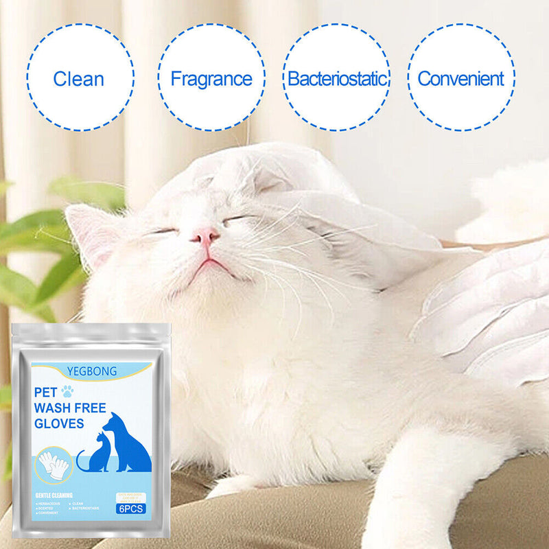 6pcs Cleaning Gloves No Rinse Disposable Gloves Wipes Stain Remover Pet Products