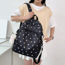 #A Fashion Floral Backpack Nylon Female Preppy Style Large Capacity Schoolbags