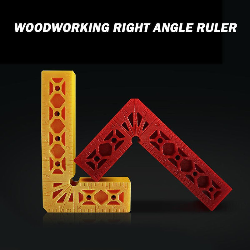 Right Angle Clamp Ruler L-Shaped Woodworking Positioning Fixture (Red)