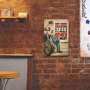 Tin Wall Signs Retro Painting Old Man Motorcycle Metal Poster for Bar