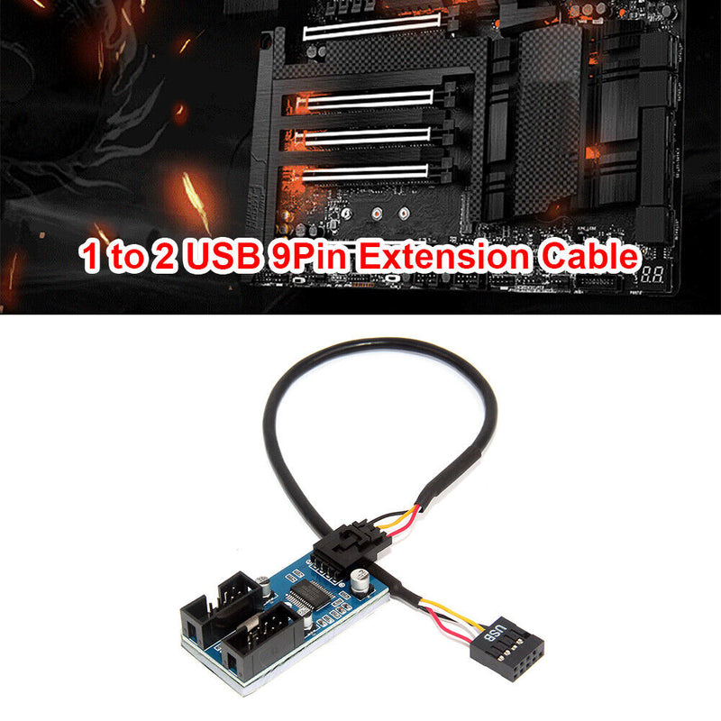 HC427 1 Way HUB Connector USB 9 Pin Header Extension Splitter (1 to 2)
