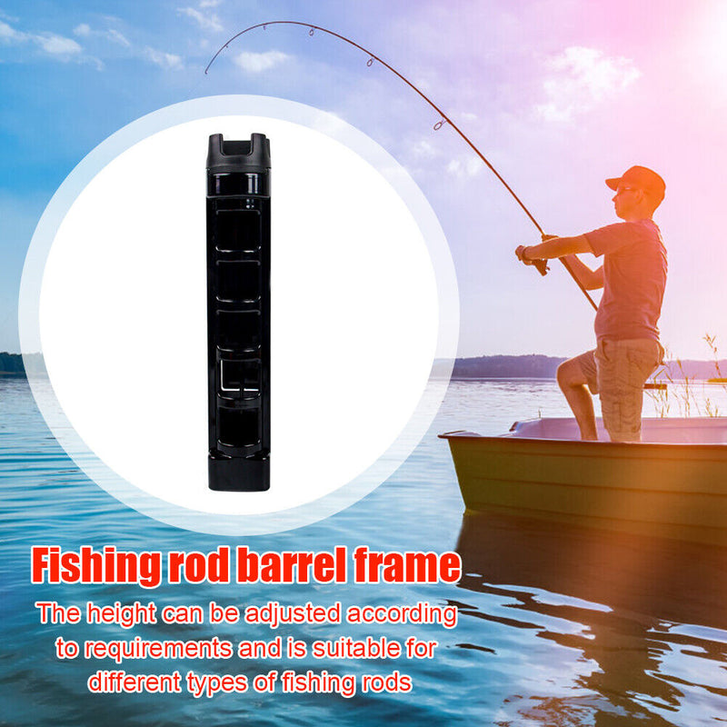 Fishing Box Rod Barrel Holder Pole Tube Stand Bracket for MEIHO Box (Black)