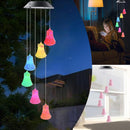 Hanging Colour Changing Solar Powered LED cracked bell Garden Outdoor Wind Chim`