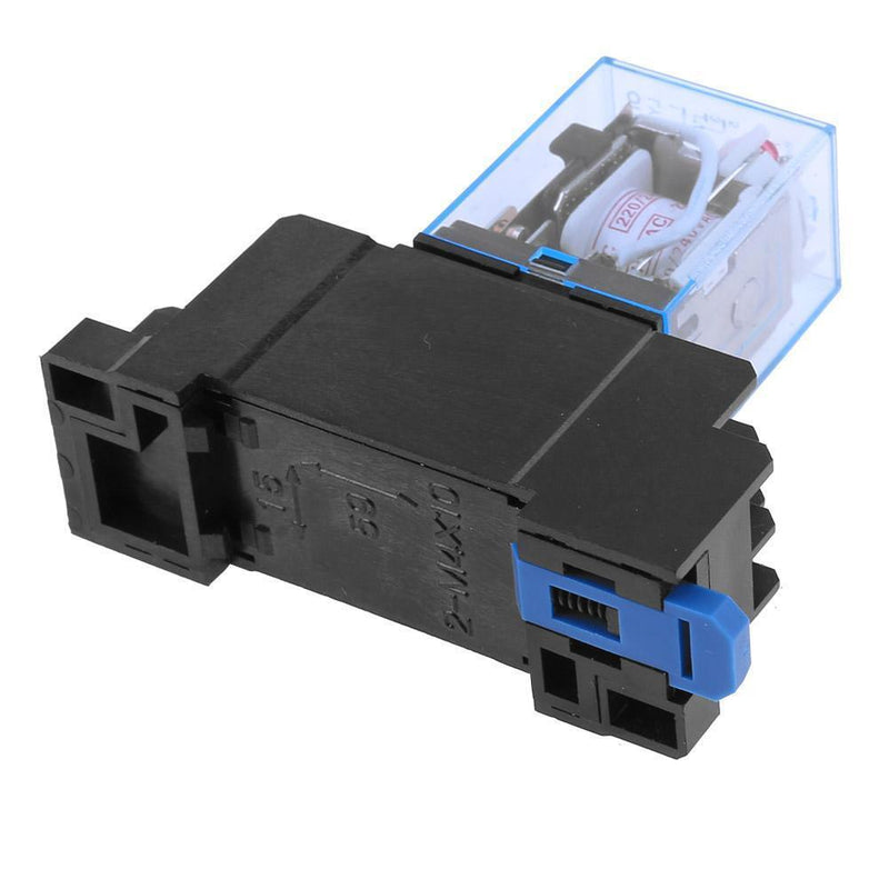 220V 10A LY2NJ Mini 8 Pin Coil Power Electric Relay With Socket Base Black