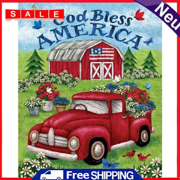 Canvas Painted Oil Paint By Numbers Red Car DIY Wall Art Modern Bedroom Decor