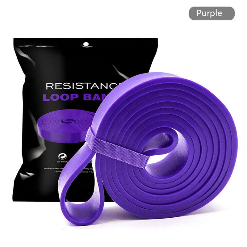 Elastic Resistance Band Exercise Gym Fitness Strength Belt (Purple 32mm) Newly