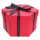 Explosion Box Hexagonal DIY Photo Album Scrapbooking Bomb Box Gift (Red) Newly
