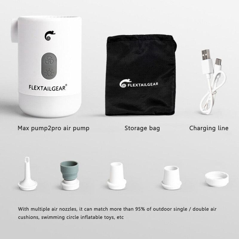 4 in 1 Mini Electric Inflatable Air Pump USB Outdoor Camping Light (White) Newly
