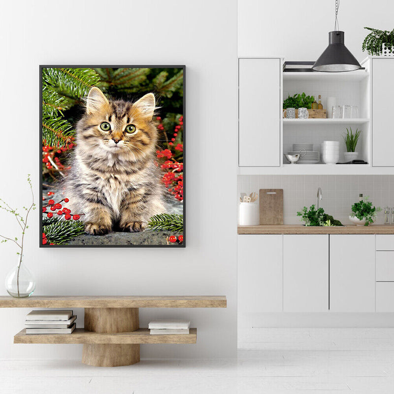 DIY Diamond Paintings Cute Cat Cross Stitch Embroidery Art Bead Picture Kits