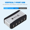 Vertical USB Hub 7 Ports USB 2.0 Splitter with Power Adapter for PC (EU)