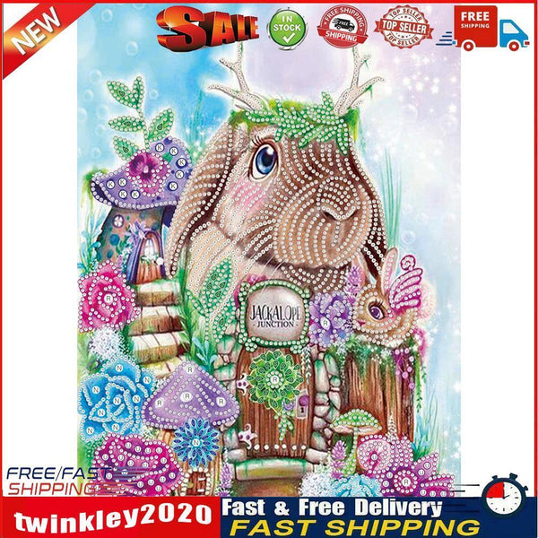5D DIY Rabbit Partial Special Shape Drill Diamond Painting Picture (YX305) Newly